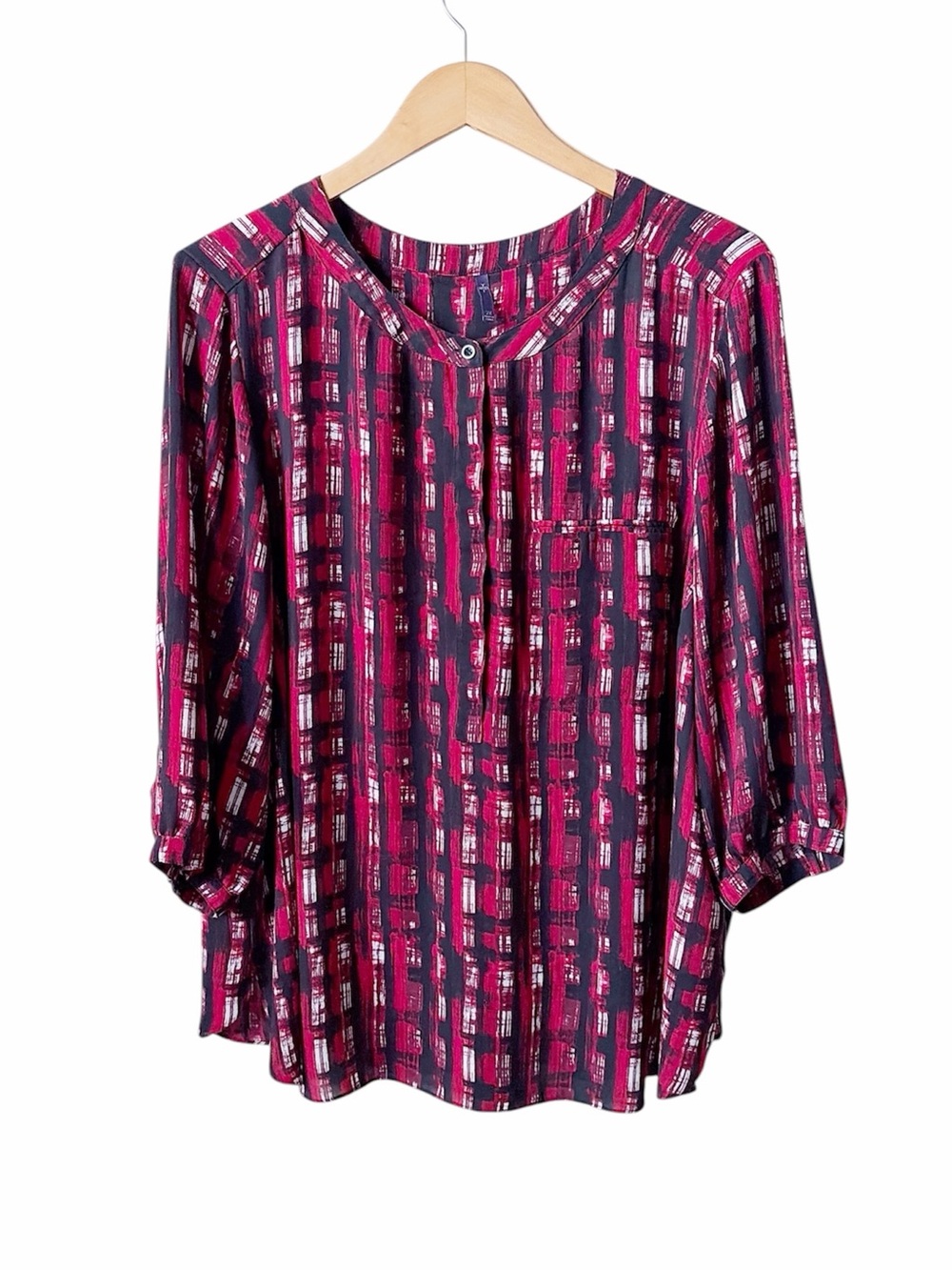 NYDJ maroon abstract pattern tunic top size 2X